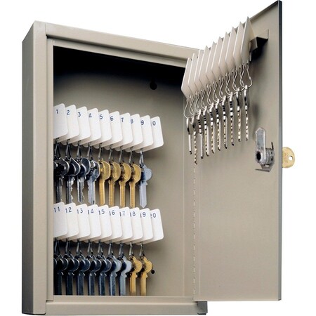 Steelmaster Key Cabinet, 30 Key Capacity, 8"x2-5/8"x12-1/8", Sand MMF201903003